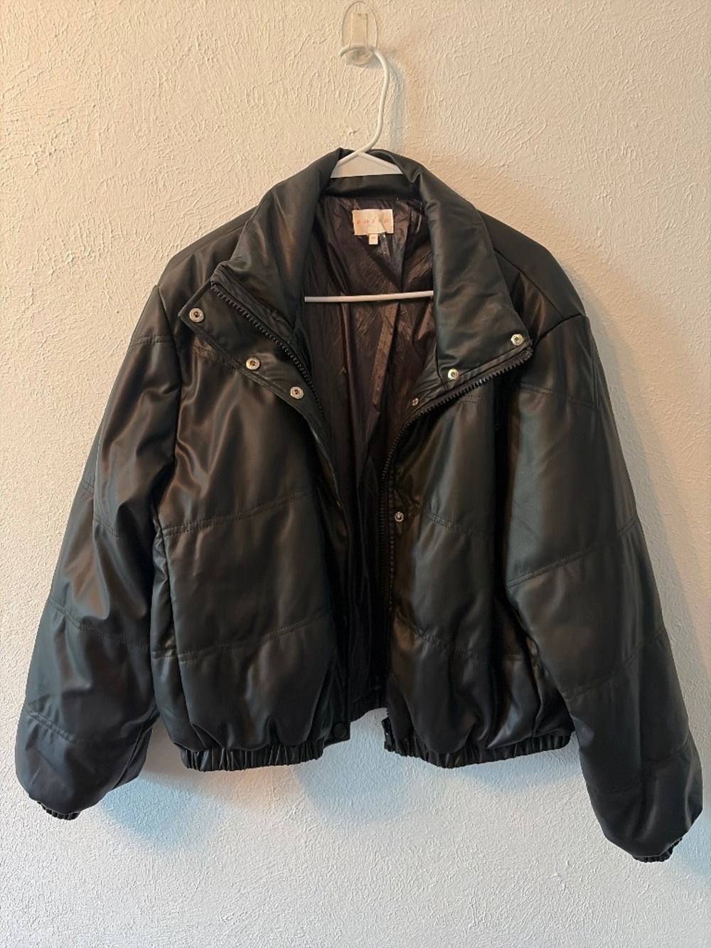 Entro faux leather puffer jacket